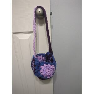 Handmade crochet granny square purse